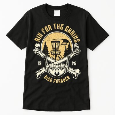 Disc Golf Aim For The Chains Skull Tall T-Shirt