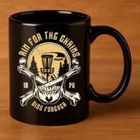 Disc Golf Aim For The Chains Skull 11oz C Handle Ceramic Mug