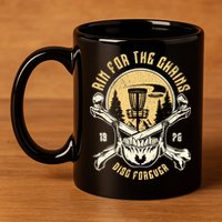 Disc Golf Aim For The Chains Skull 11oz C Handle Ceramic Mug