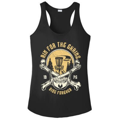 Disc Golf Aim For The Chains Skull Ladies PosiCharge Competitor Racerback Tank