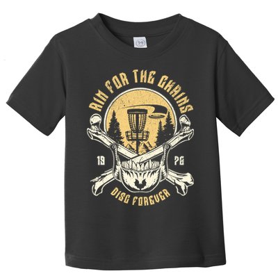 Disc Golf Aim For The Chains Skull Toddler T-Shirt