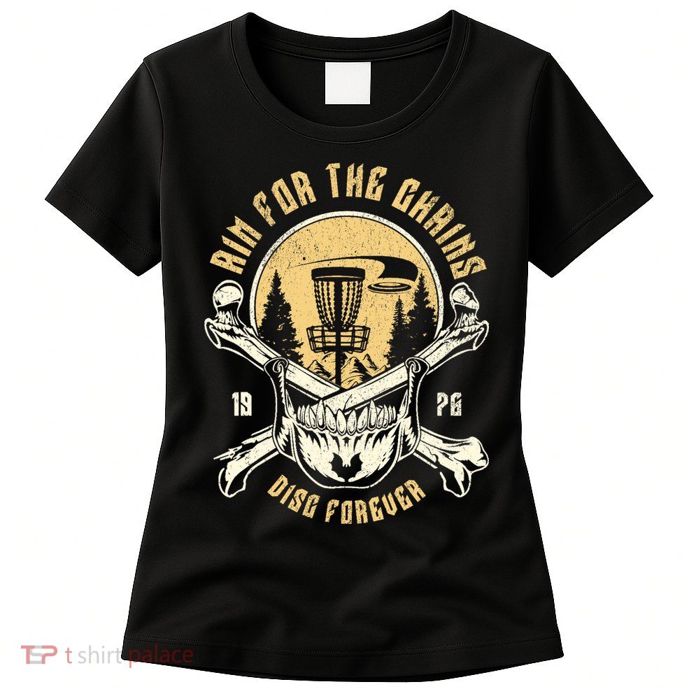Disc Golf Aim For The Chains Skull Womens T-Shirt