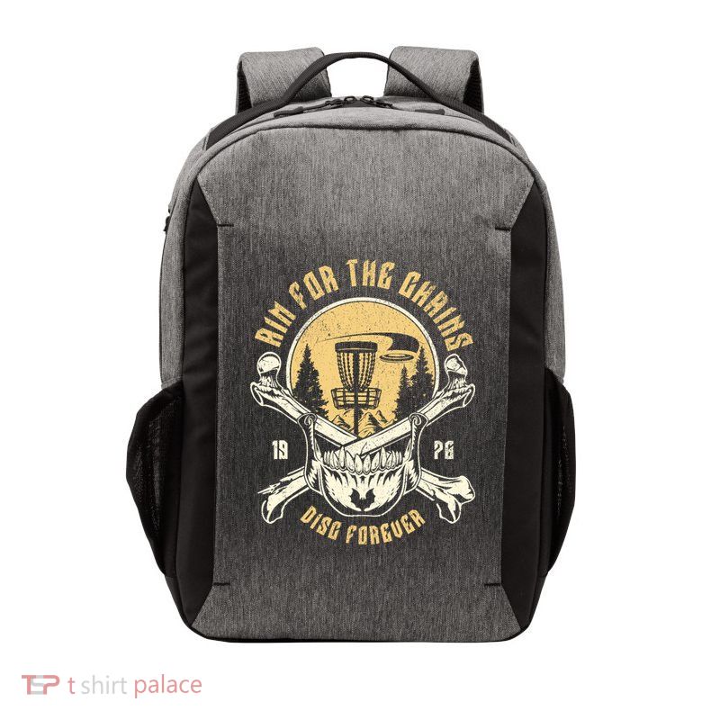 Disc Golf Aim For The Chains Skull Vector Backpack