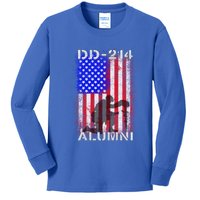 Ddcool Gift214 Alumni Military Veteran Vintage American Usa Flag Gift Kids Long Sleeve Shirt