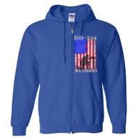 Ddcool Gift214 Alumni Military Veteran Vintage American Usa Flag Gift Full Zip Hoodie