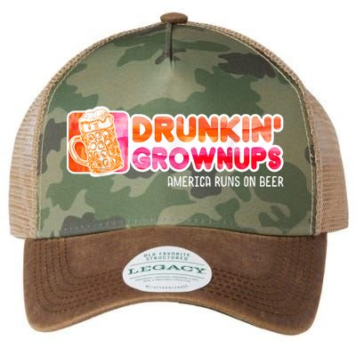 Drunken Grownups American Dad Run On Beer Funny Legacy Tie Dye Trucker Hat
