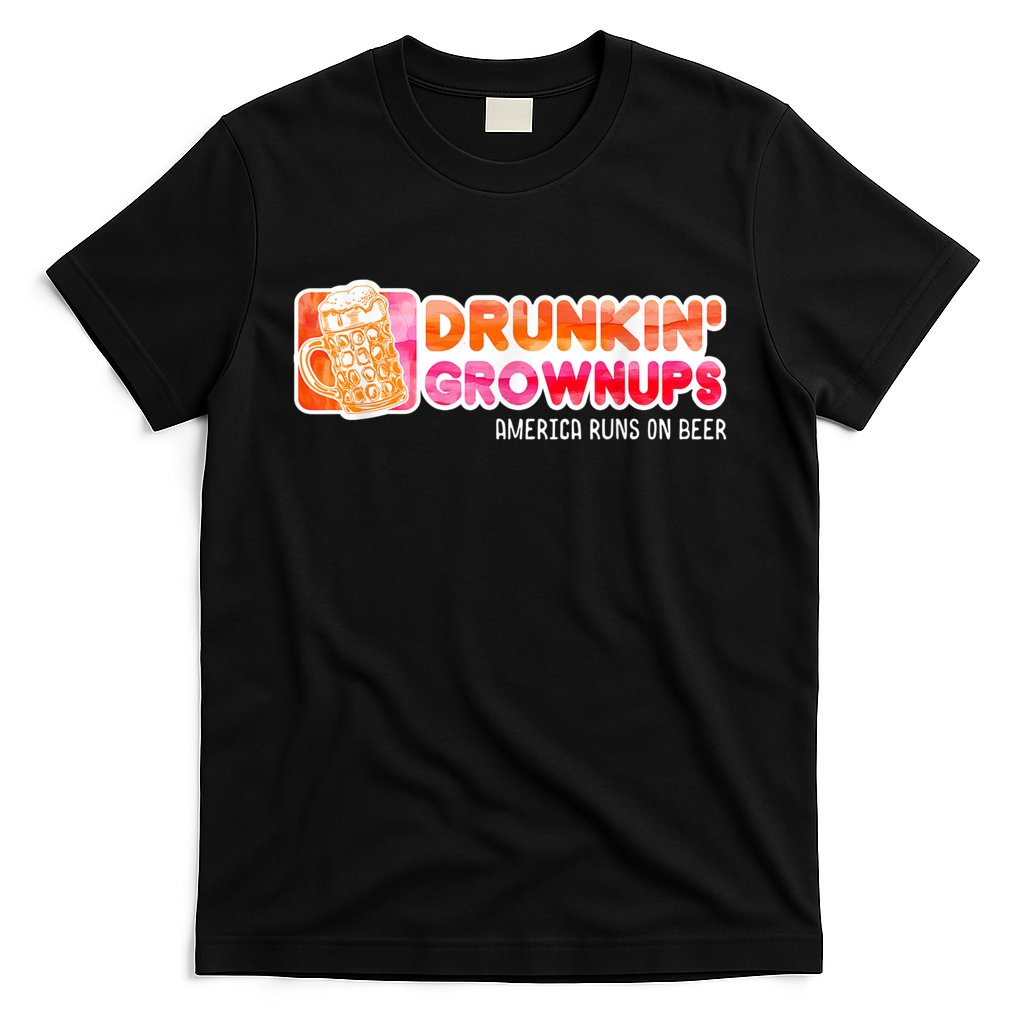 Drunken Grownups American Dad Run On Beer Funny T-Shirt