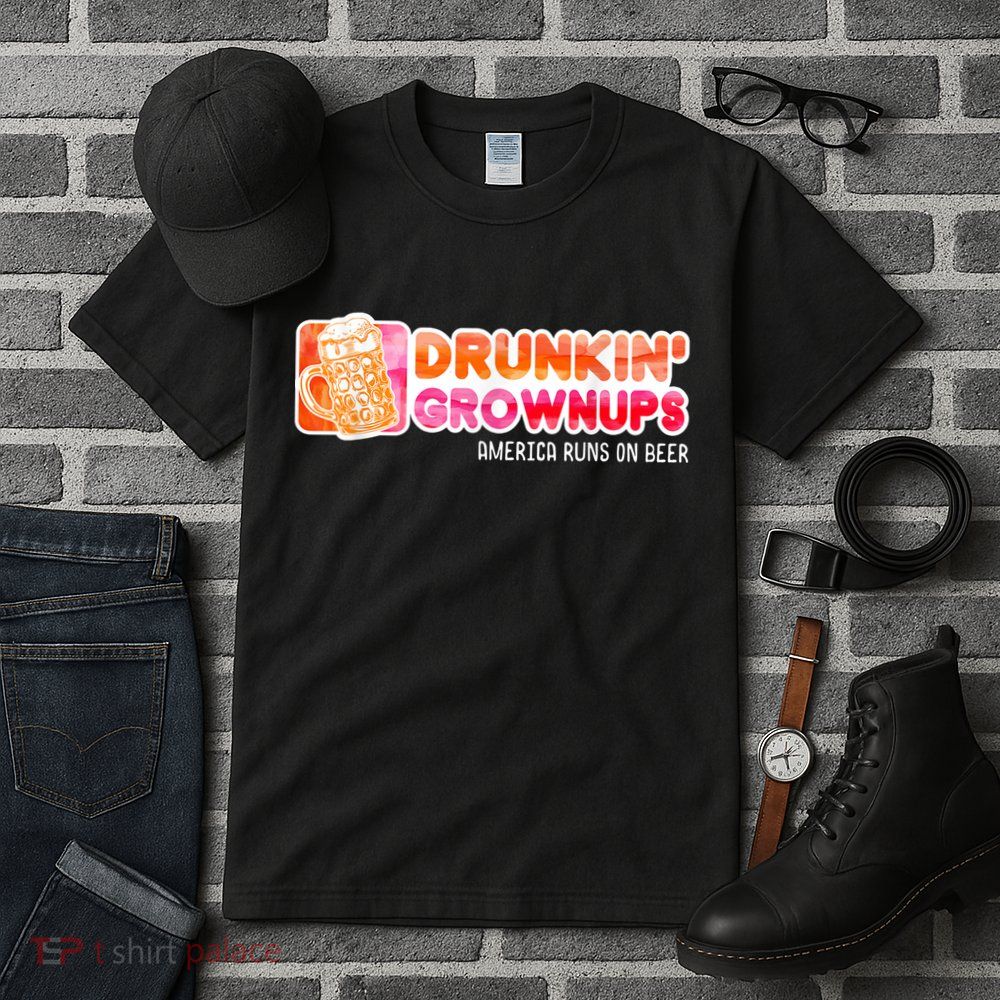 Drunken Grownups American Dad Run On Beer Funny Tall T-Shirt