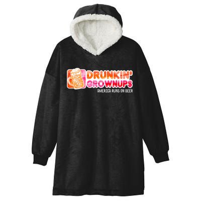 Drunken Grownups American Dad Run On Beer Funny Hooded Wearable Blanket