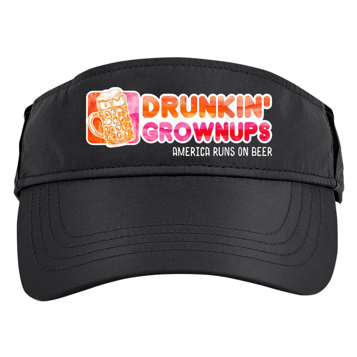 Drunken Grownups American Dad Run On Beer Funny Adult Drive Performance Visor