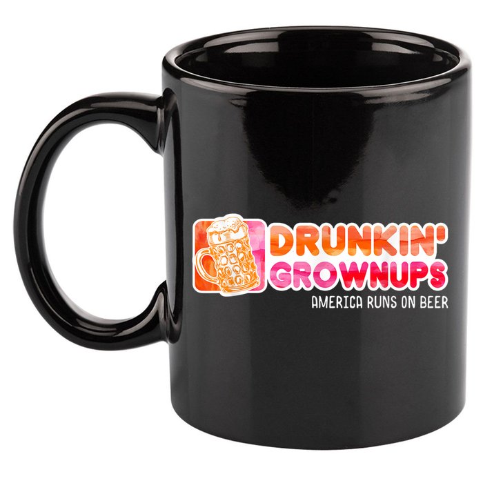 Drunken Grownups American Dad Run On Beer Funny 11oz C Handle Ceramic Mug