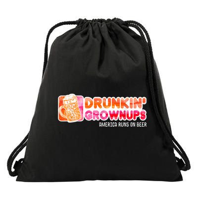 Drunken Grownups American Dad Run On Beer Funny Drawstring Bag