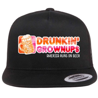Drunken Grownups American Dad Run On Beer Funny Flatbill Hat