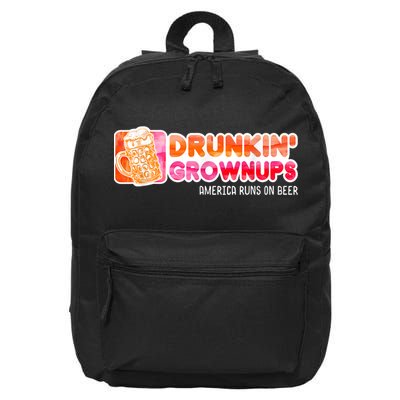 Drunken Grownups American Dad Run On Beer Funny 16 in Basic Backpack