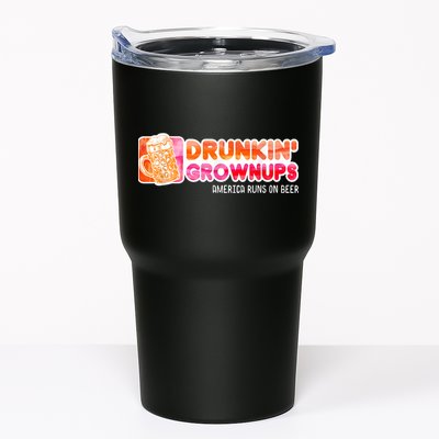 Drunken Grownups American Dad Run On Beer Funny Tumbler