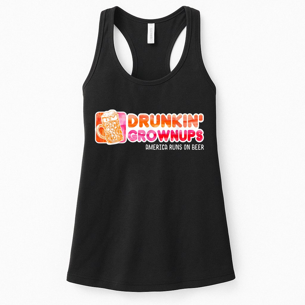 Drunken Grownups American Dad Run On Beer Funny Womens Tank Top