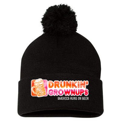 Drunken Grownups American Dad Run On Beer Funny Pom Pom 12in Knit Beanie