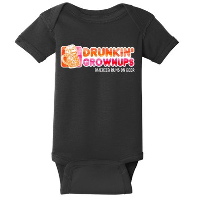 Drunken Grownups American Dad Run On Beer Funny Baby Bodysuit