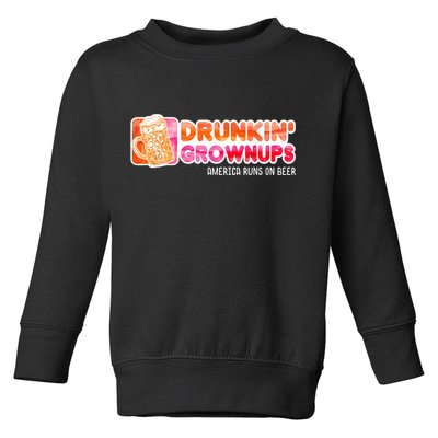 Drunken Grownups American Dad Run On Beer Funny Toddler Sweatshirt