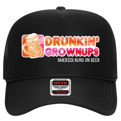 Drunken Grownups American Dad Run On Beer Funny Trucker Hat
