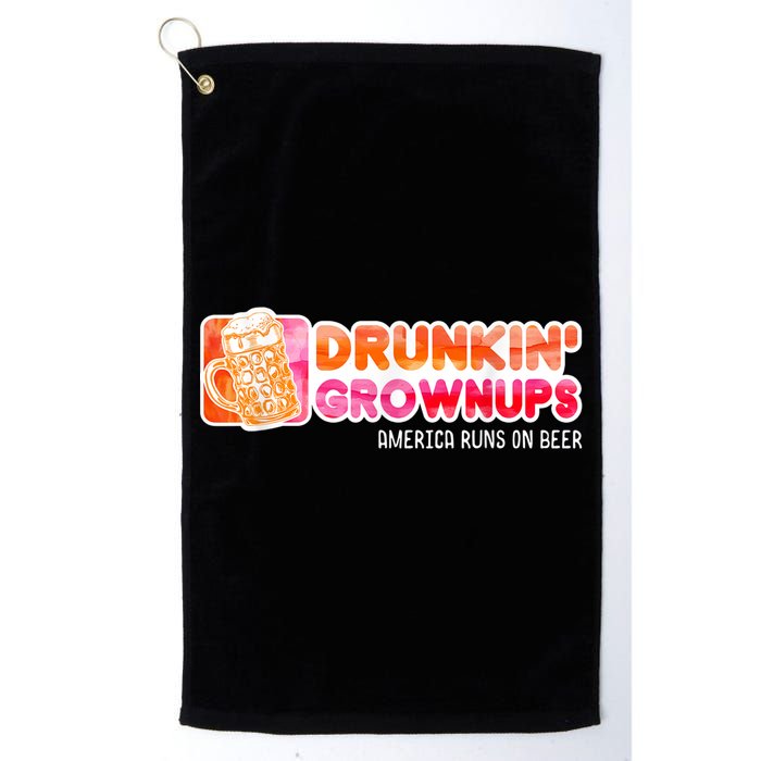 Drunken Grownups American Dad Run On Beer Funny Golf Towel