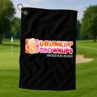 Drunken Grownups American Dad Run On Beer Funny Golf Towel