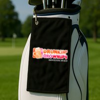 Drunken Grownups American Dad Run On Beer Funny Golf Towel