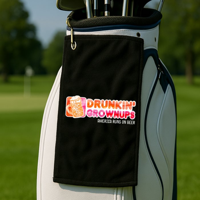 Drunken Grownups American Dad Run On Beer Funny Golf Towel