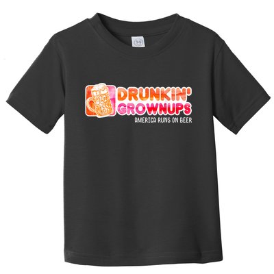 Drunken Grownups American Dad Run On Beer Funny Toddler T-Shirt