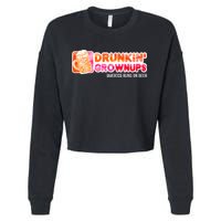 Drunken Grownups American Dad Run On Beer Funny Cropped Pullover Crew