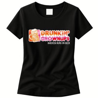 Drunken Grownups American Dad Run On Beer Funny Womens T-Shirt