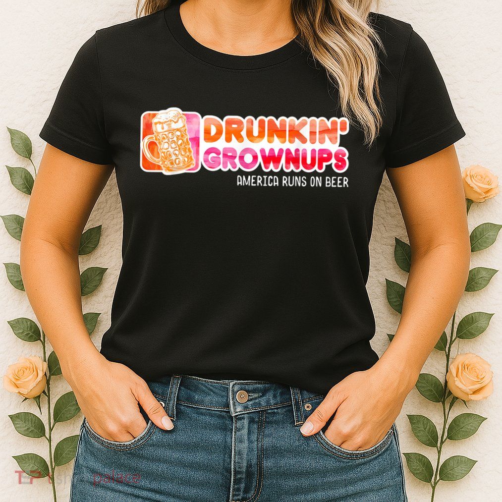 Drunken Grownups American Dad Run On Beer Funny Womens T-Shirt