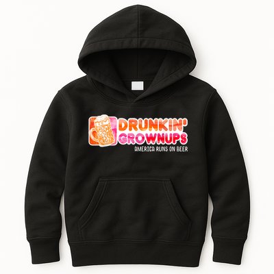 Drunken Grownups American Dad Run On Beer Funny Kids Hoodie
