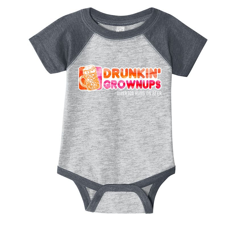 Drunken Grownups American Dad Run On Beer Funny Infant Baby Jersey Bodysuit