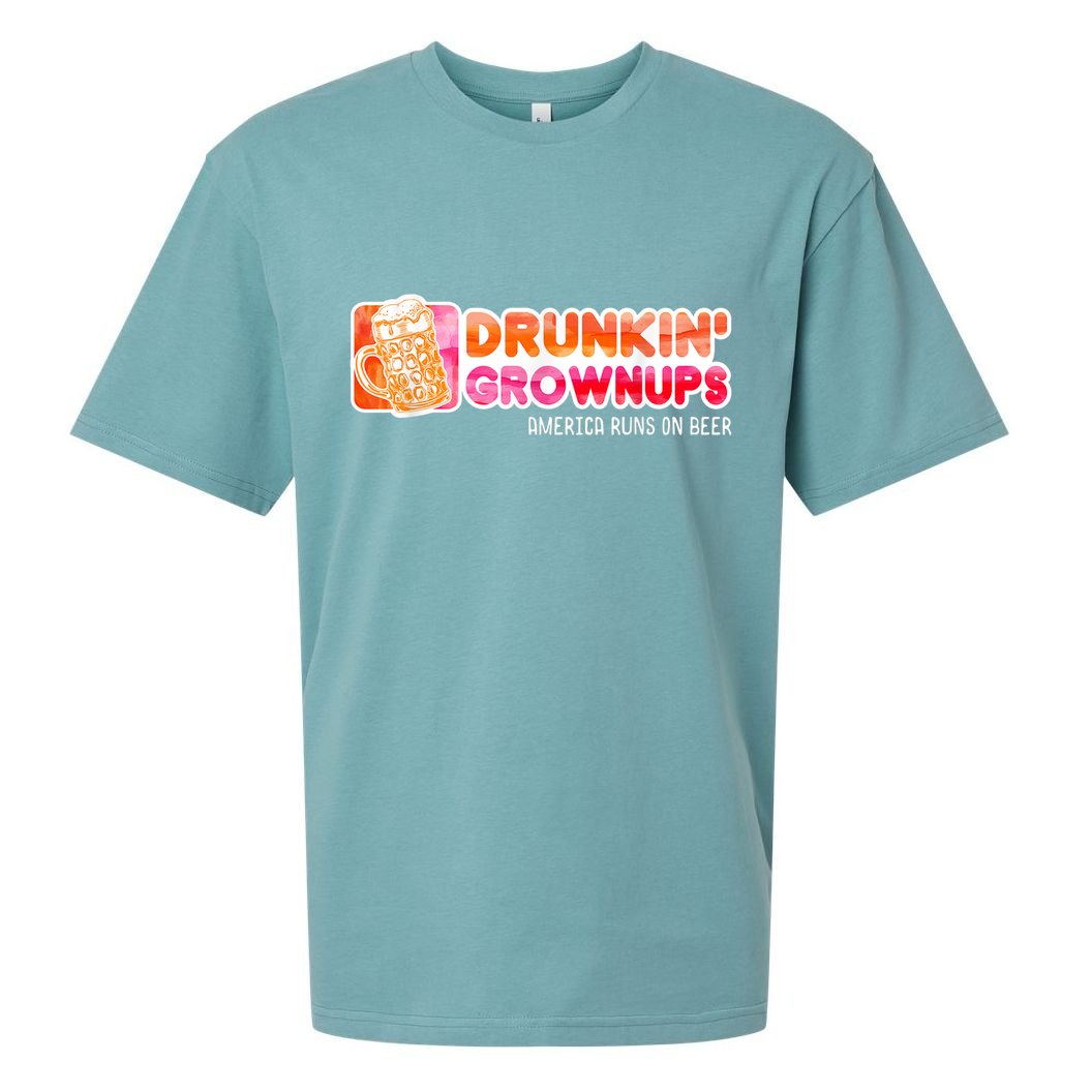 Drunken Grownups American Dad Run On Beer Funny Sueded Cloud Jersey T-Shirt
