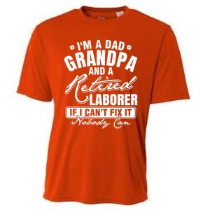 Dad Grandpa And A Retired Laborer Funny Xmas/Fathers Day Gift Cooling Performance Crew T-Shirt