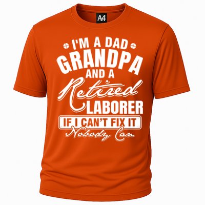 Dad Grandpa And A Retired Laborer Funny Xmas/Fathers Day Gift Cooling Performance Crew T-Shirt