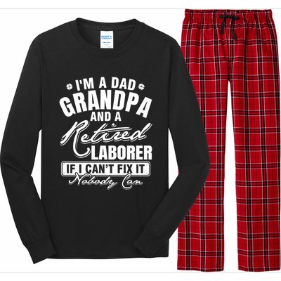 Dad Grandpa And A Retired Laborer Funny Xmas/Fathers Day Gift Long Sleeve Pajama Set