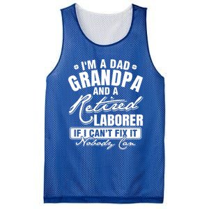 Dad Grandpa And A Retired Laborer Funny Xmas/Fathers Day Gift Mesh Reversible Basketball Jersey Tank