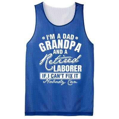 Dad Grandpa And A Retired Laborer Funny Xmas/Fathers Day Gift Mesh Reversible Basketball Jersey Tank