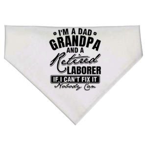 Dad Grandpa And A Retired Laborer Funny Xmas/Fathers Day Gift USA-Made Doggie Bandana