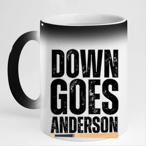 Down Goes Anderson Funny Baseball 11oz Black Color Changing Mug