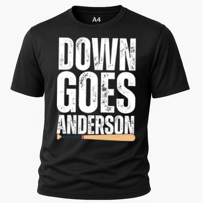 Down Goes Anderson Funny Baseball Performance Shirt