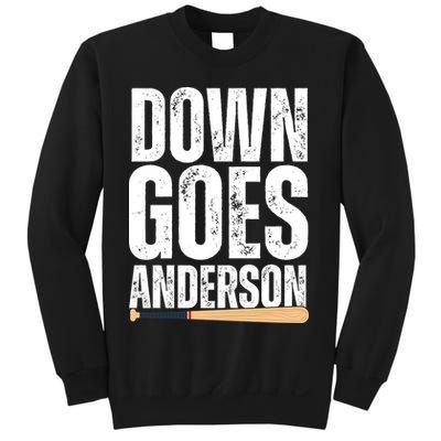Down Goes Anderson Funny Baseball Sweatshirt