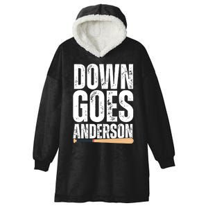 Down Goes Anderson Funny Baseball Hooded Wearable Blanket