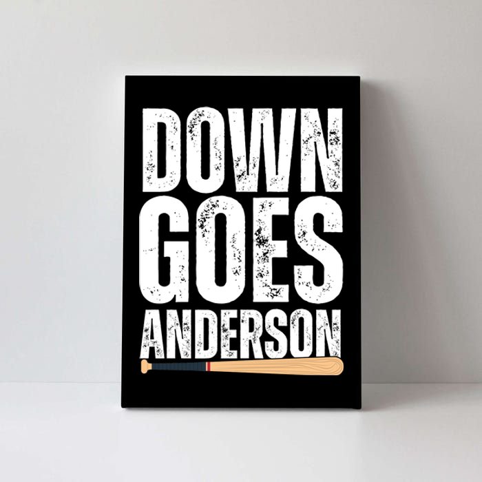 Down Goes Anderson Funny Baseball Canvas