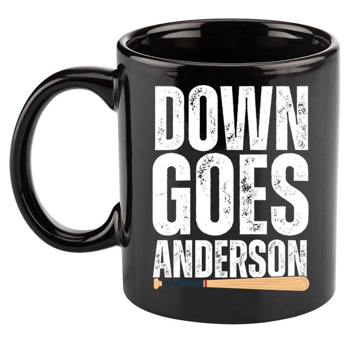Down Goes Anderson Funny Baseball 11oz C Handle Ceramic Mug