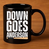 Down Goes Anderson Funny Baseball 11oz C Handle Ceramic Mug