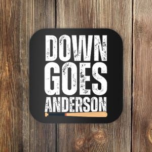 Down Goes Anderson Funny Baseball Coaster