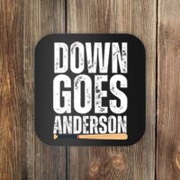 Down Goes Anderson Funny Baseball Coaster